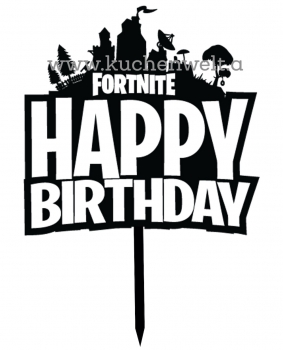 Topper "Happy Birthday" mit Fortnite Logo